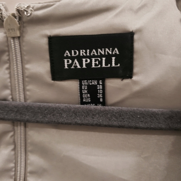 Adrianna Papell beaded neckline gathered front sleeveless dress size 6 - Picture 5 of 7